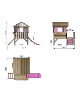 Caseta de fusta Masgames LOLLIPOP Elevada rosa