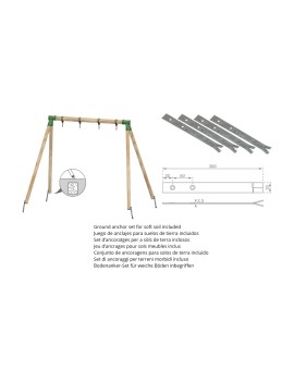 Gronxador doble de fusta rodona Masgames KIBO XL Plus