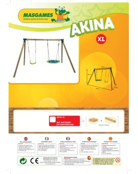 Gronxador triple de fusta quadrada Masgames AKINA XL
