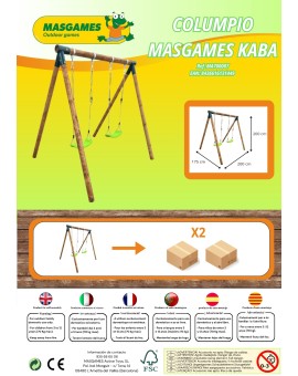 Gronxador doble de fusta rodona MASGAMES KABA