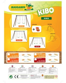 Gronxador de fusta rodona MASGAMES KIBO XL + seient nadó