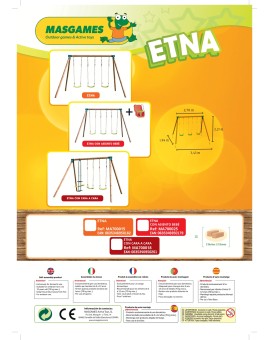 Gronxador triple de fusta rodona Masgames ETNA XL + seient nadó