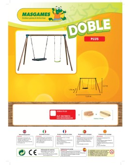 Gronxador doble de fusta rodona Masgames DOBLE PLUS XL