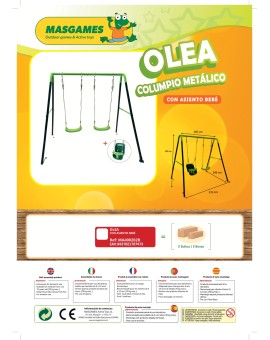 Gronxador doble metàl·lic MASGAMES OLEA amb seient de nadó