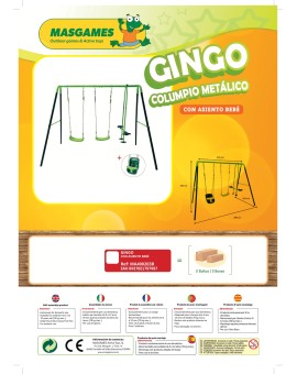 Gronxador triple metàl·lic Masgames GINGO + seient nadó