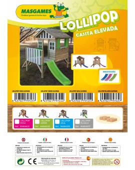 Caseta de fusta Masgames LOLLIPOP Elevada verda