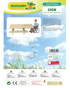 Taula de picnic adaptada MASGAMES LYON