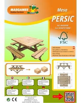 Taula de picnic infantil MASGAMES PERSIC