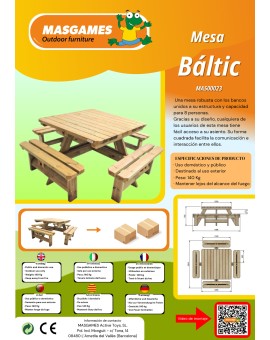 Taula de picnic quadrada MASGAMES BALTIC