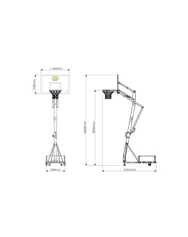 Cistella de bàsquet Galaxy transportable i regulable (cèrcol flexible)