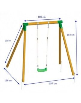 Gronxador individual de fusta rodona Masgames KILA L + seient nadó