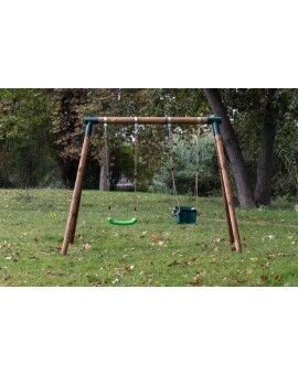 Gronxador doble de fusta rodona Masgames KADI L + seient nadó
