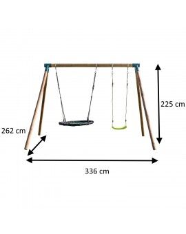 Gronxador doble de fusta rodona Masgames DOBLE PLUS XL
