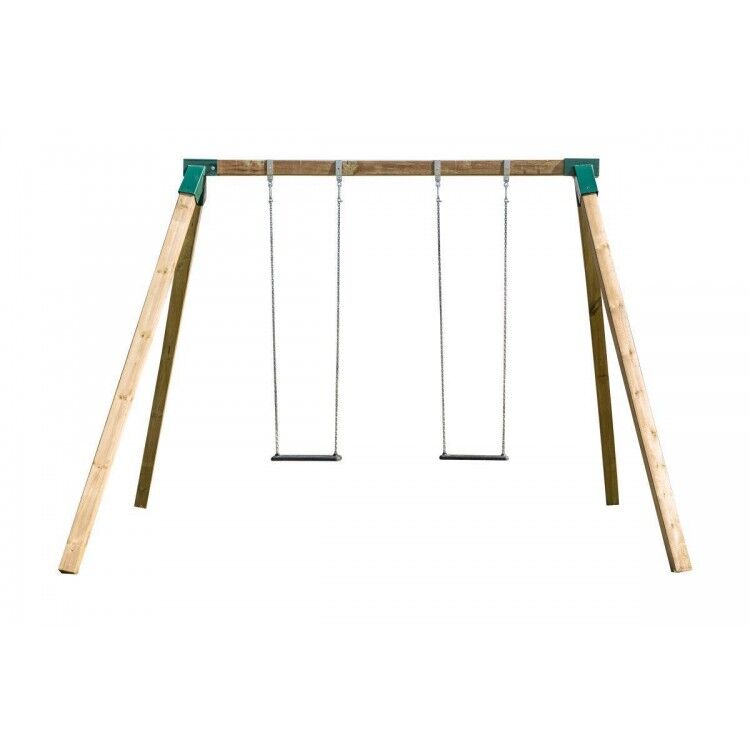 Gronxador doble de fusta quadrada Masgames KARAI DELUXE Adults (cautxú i cadenes)
