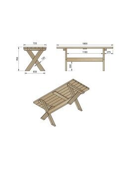 Taula de picnic MASGAMES XERTA 180