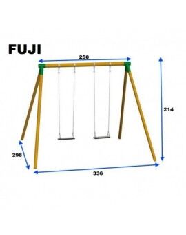 Gronxador doble de fusta rodona Masgames FUJI Adults (cautxú i cordes)