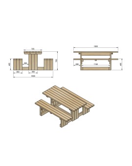 Mesa de picnic MASGAMES CANET