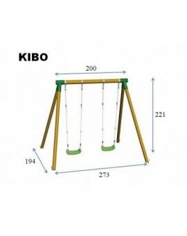 Gronxador de fusta rodona MASGAMES KIBO XL + seient nadó