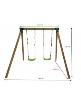 Gronxador doble de fusta quadrada Masgames KARAI JUNIOR XL