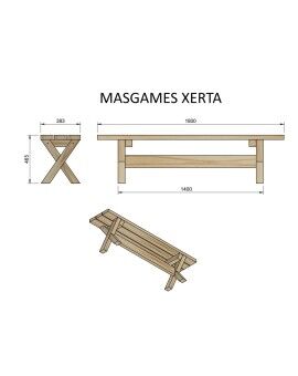 Taula de picnic MASGAMES XERTA 180
