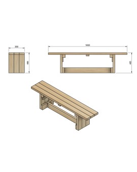 Banc de fusta d'exterior MASGAMES CALELLA