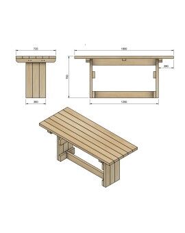 Taula de fusta exterior MASGAMES CALELLA amb bancs amb respatller MASGAMES VIC