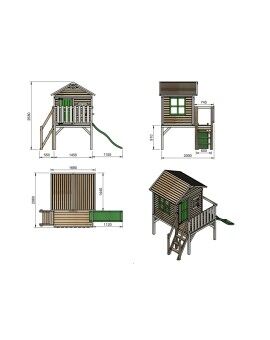 Caseta infantil de fusta per panells Masgames FLAM elevada 90 cm