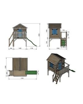 Caseta infantil de fusta per panells Masgames VISBY elevada 90 cm